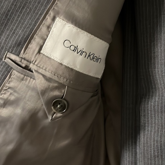 Calvin Klein Gray Pinstripe 2 Piece Suit - Picture 2 of 6